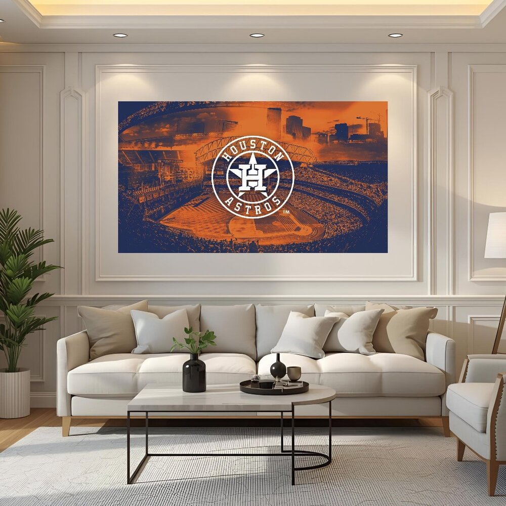 Canvas fully framed NEW astros 24 wide 16 inch height